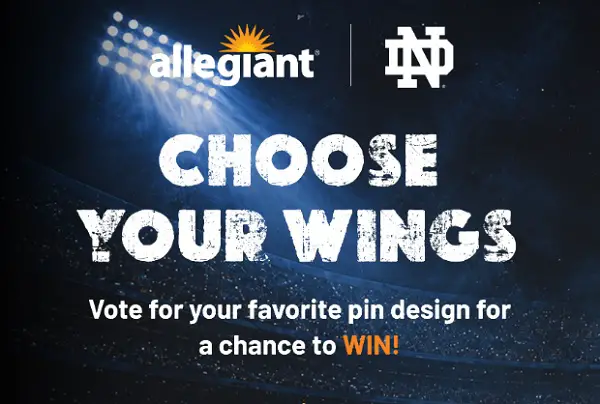 2026 Notre Dame Choose Your Wings Sweepstakes – Win Free Allegiant Flights for a Year
