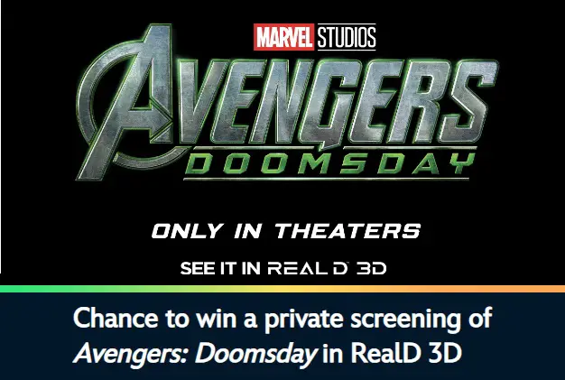Disney+ Perks: Avengers Doomsday Private Screening Sweepstakes – Win a Private Screening for 50