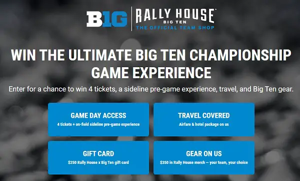Big Ten Football Championship Sweepstakes: Win a $6,920 Prize Pack