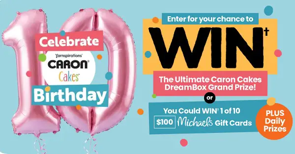 Caron Cakes 10th Birthday Contest – Win a $3,629 DreamBox Fiber Arts Bundle [55 Winners]