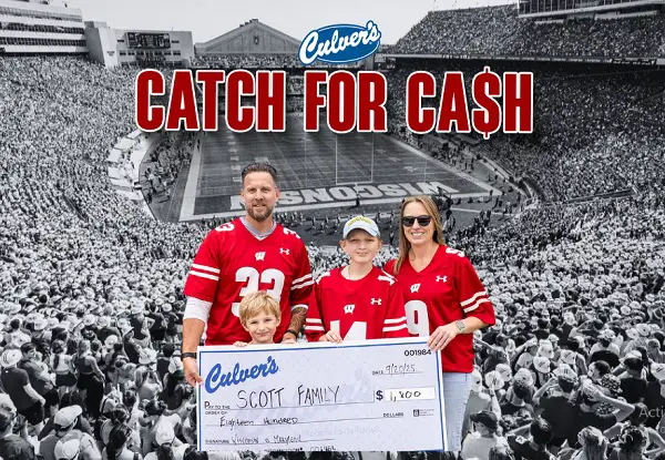 2026 Culver’s Catch for Cash Sweepstakes: Win a VIP Wisconsin Football Family Experience