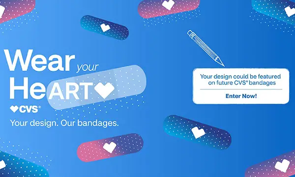CVS Wear Your HeART Contest – Win $5,000 & Have Your Bandage Design Featured [4 Winners]
