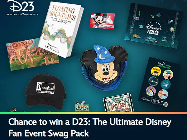 Disney Perks D23 The Ultimate Disney Fan Event Swag Sweepstakes – Win a $439.95 Merch Bundle
