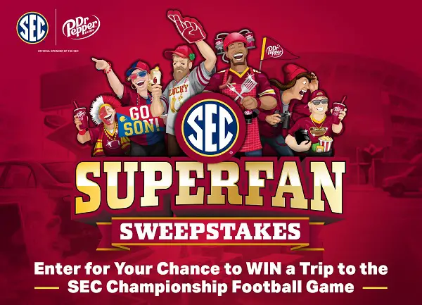 Dr Pepper United Superfans Sweepstakes – Win a $3,850 SEC Championship Trip for Two
