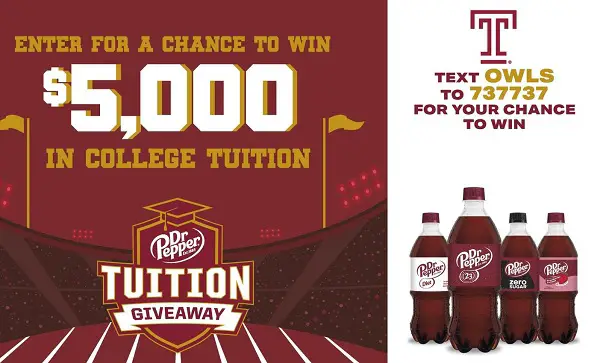 2026 Dr Pepper Temple University Tuition Toss Contest – Win a $5,000 Tuition Award