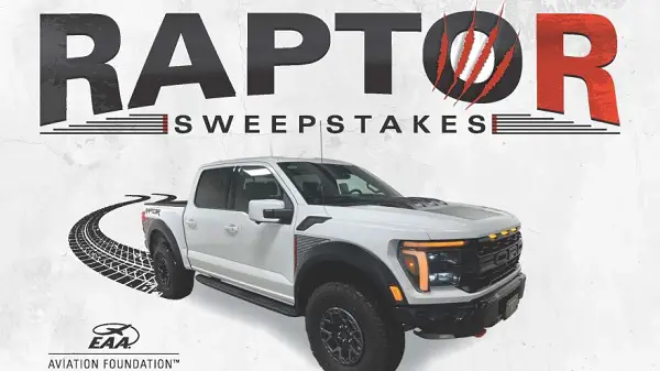 EAA Aviation Foundation Sweepstakes – Win a 2025 Ford F-150 Raptor R Truck