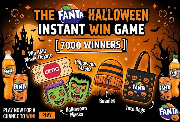 The Fanta Halloween Instant Win Game: Win AMC Movie Tickets, Halloween Masks, Beanies & Tote Bags [7000 Winners]