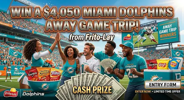 Frito-Lay Make a Splash with the Miami Dolphins at Publix Sweepstakes: Win a $4,050 Game Trip [13 Winners]