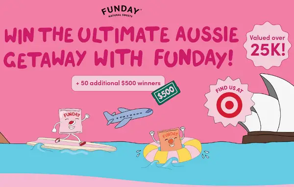 FUNDAY Natural Sweets Launch Sweepstakes – Win a $33,775 Sydney, Australia Trip [51 Winners]