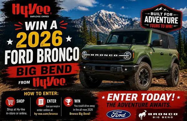 Hy-Vee Nebraska Red Bronco Giveaway – Win a 2026 Ford Bronco Big Bend