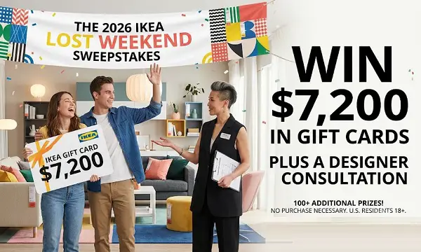The 2026 IKEA Lost Weekend Sweepstakes – Win $7,200 in Gift Cards & a Designer Consultation