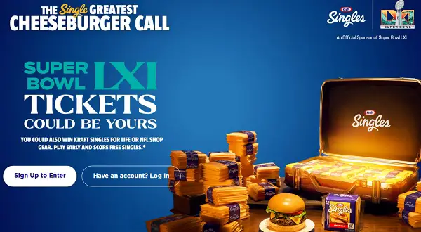 The Single Greatest Cheeseburger Call Sweepstakes – Win a $11,150 Super Bowl LXI Trip