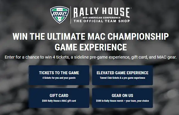 MAC Football Championship Sweepstakes – Win Tickets, Sideline Experience & $500 Gift Card