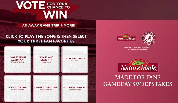 2026 Made for Fans Gameday Sweepstakes: Win a $6,700 Alabama Football Away Game Trip