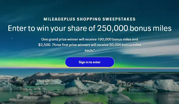 MileagePlus Shopping 2026 Sweepstakes – Win 100,000 United MileagePlus® Miles + $2,500 Cash