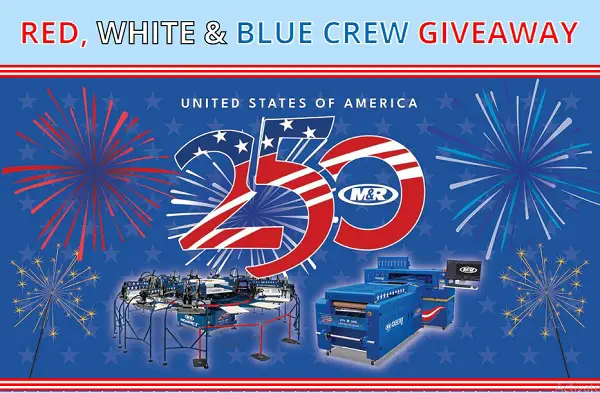 M&R's Red, White & Blue Crew Giveaway – Win a HORNET or QUATRO 44 Printing System