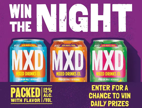 MXD Drinks Win the Night Sweepstakes – Win Coolers, Cameras, Speakers & Gift Cards [170 Winners]