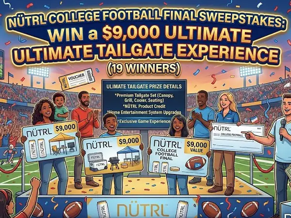 NÜTRL College Football Final Sweepstakes: Win a $9,000 Ultimate Tailgate Experience [19 Winners]