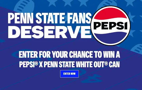 2026 Pepsi X Penn State White Out Sweepstakes – Win an Exclusive Pepsi Can [1000 Winners]