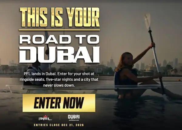 Professional Fighters League Road to Dubai Sweepstakes – Win a 5-Day Dubai Trip for Two