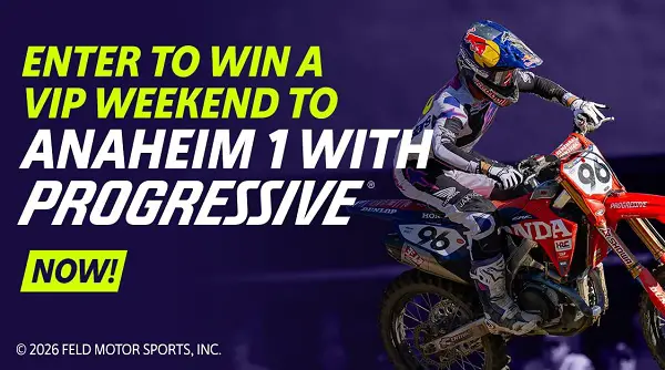 Progressive SuperMotocross Sweepstakes: Win a $4,600 Anaheim 1 VIP Trip
