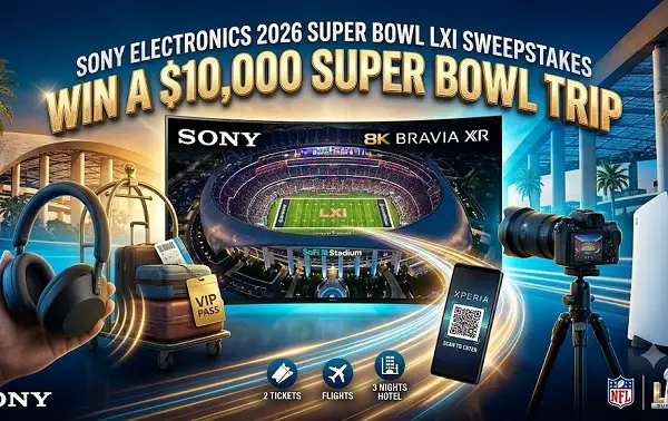 Sony Electronics 2026 Super Bowl LXI Sweepstakes: Win a $10,000 Super Bowl Trip