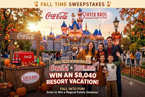 Coca Cola Stater Bros. Fall Time Sweepstakes: Win an $8,040 Disneyland Resort Vacation