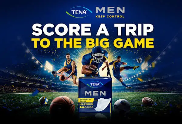 TENA Men Take Back Your Game Sweepstakes – Win a $15,000 Sporting Event Travel Experience