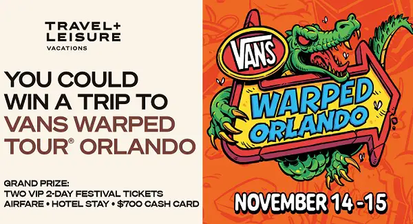 Travel + Leisure Vacations Orlando Festival Flyaway Sweepstakes – Win a $3,888 VIP Trip for Two