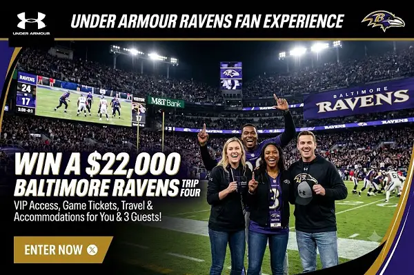 UA Pro Day Experience Sweepstakes: Win a $22,000 Baltimore Ravens Trip for Four