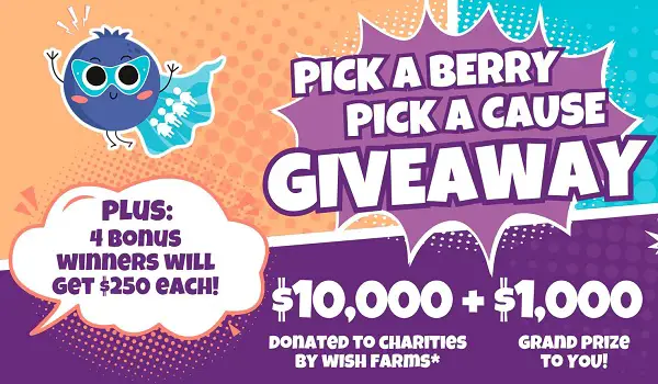 Wish Farms Pick A Berry, Pick A Cause 2026 Sweepstakes – Win a $1,000 VISA Gift Card