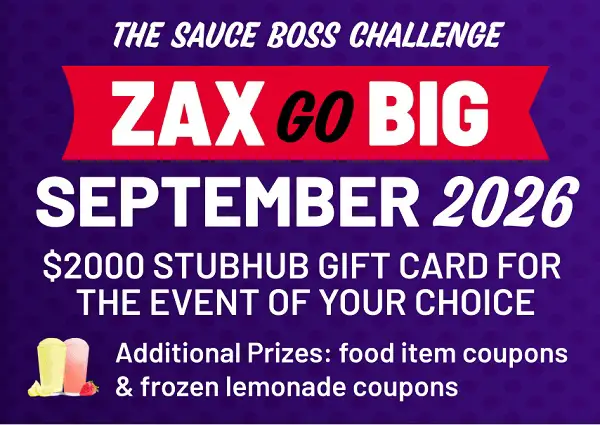 The Zax Go Big Rewardz Challenge Fall Sweepstakes – Win Trips, Gift Cards & More [809 Winners]