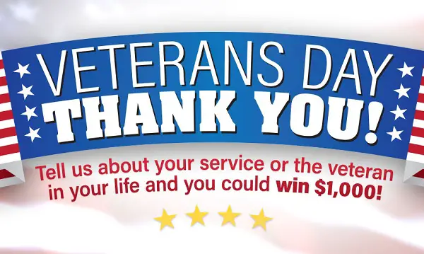 2026 Veterans Day Thank You Contest: Win $1,000 Cash from Cumulus Media Radio Stations