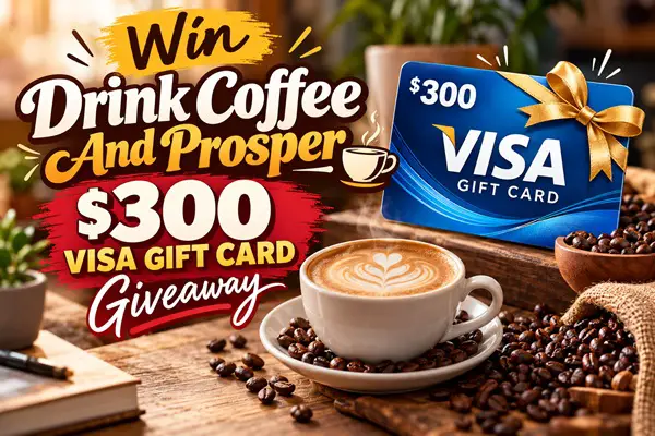 Win Drink Coffee And Prosper $300 Visa Gift Card Giveaway