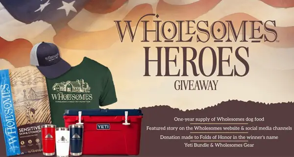 Wholesomes Heroes Promotion – Win a Wholesomes Dog Food & YETI Prize Package