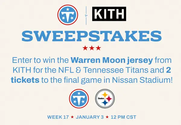 Win The KITH for the NFL & Tennessee Titans Sweepstakes