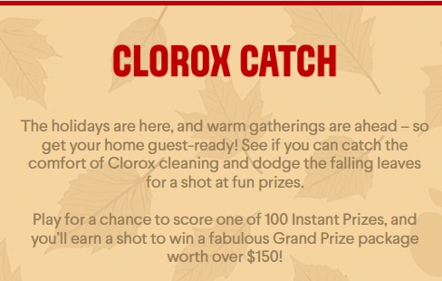 Clorox Catch Holiday 2026 Promotion: Win a $137 Clorox Prize Pack!