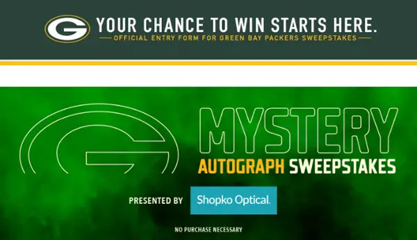 2026 Packers Mystery Autographed Sweepstakes – Win Game Tickets, $500 Gift Card & Autographed Memorabilia