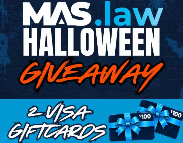 Win 1 of 2 Visa Gift Cards MAS Law's Halloween Giveaway