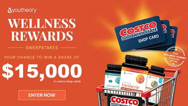 youtheory Wellness Rewards Sweepstakes: Win a $5,000 Costco Shop Card