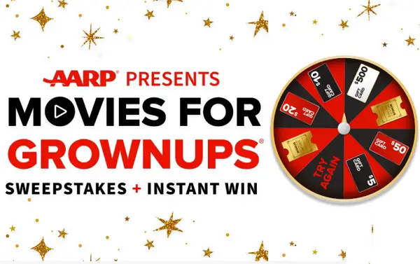 AARP Movies for Grownups® Sweepstakes and Instant Win – Win a $10,900 Los Angeles Awards Trip [598 Winners]