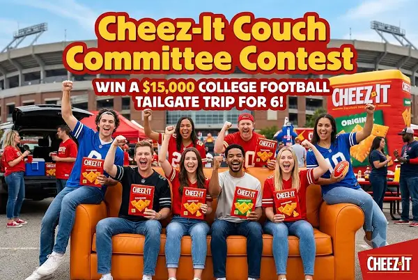 Cheez-It Couch Committee Contest – Win a $15,000 College Football Tailgate Trip for 6