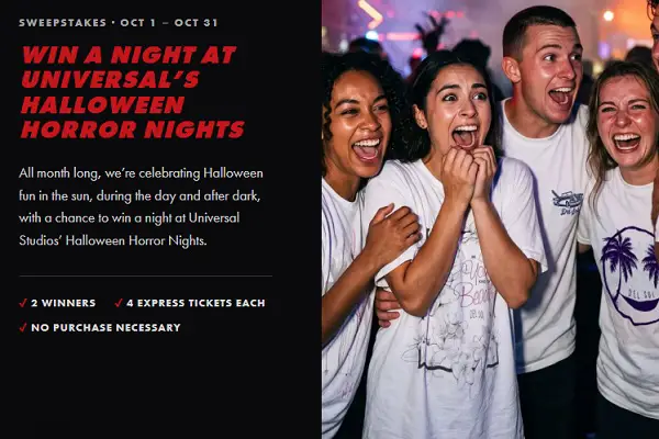 Del Sol Halloween Sweepstakes: Win 4 Universal Orlando Halloween Horror Nights Express Tickets