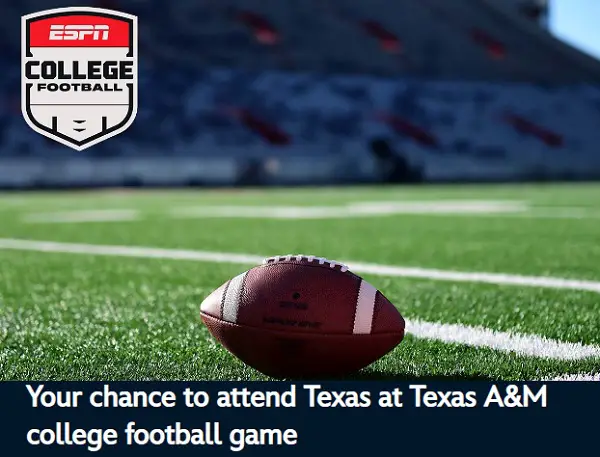 Disney+ Perks: College Football Game Sweepstakes – Win a Texas vs. Texas A&M Trip for 2