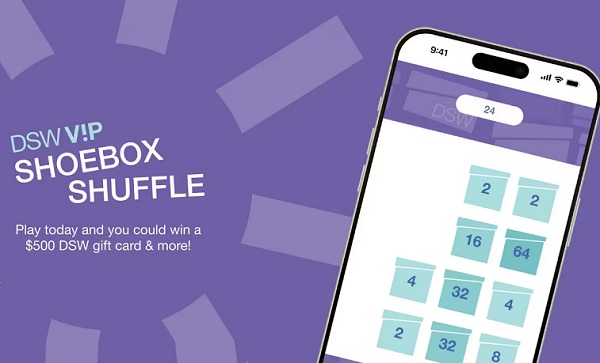 DSW Shoebox Shuffle Program – Win $500 DSW Gift Cards & VIP Rewards Points [150455 Winners]