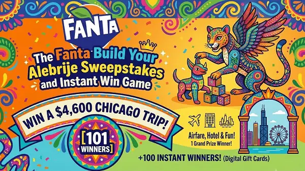 The Fanta Build Your Alebrije Sweepstakes and Instant Win Game – Win a $4,600 Chicago Trip [101 Winners]