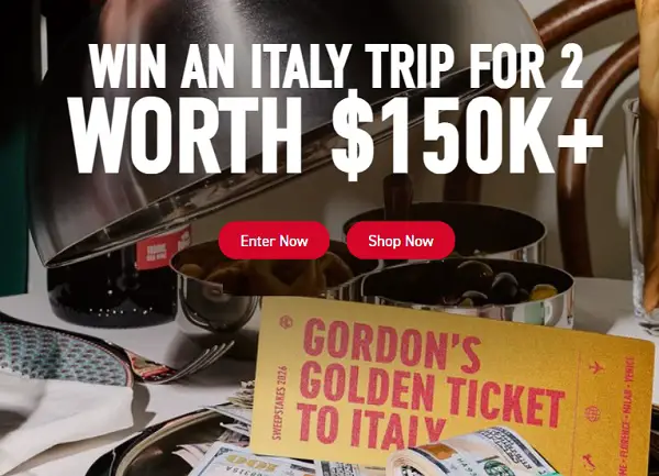 Gordon’s Golden Ticket to Italy Giveaway: Win a $156,500 Luxury Italy Trip for Two