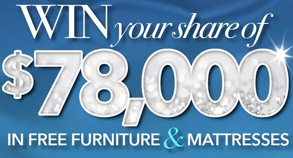 Kane's Furniture 78th Anniversary $78,000 Giveaway: Win Furniture Gift Cards & Mattresses [45 Winners]