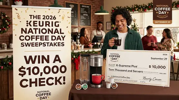 The 2026 Keurig National Coffee Day Sweepstakes – Win a $10,000 Check