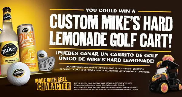 Mike's Hard Lemonade Custom Golf Cart Sweepstakes – Win a $36,000 Custom Golf Cart